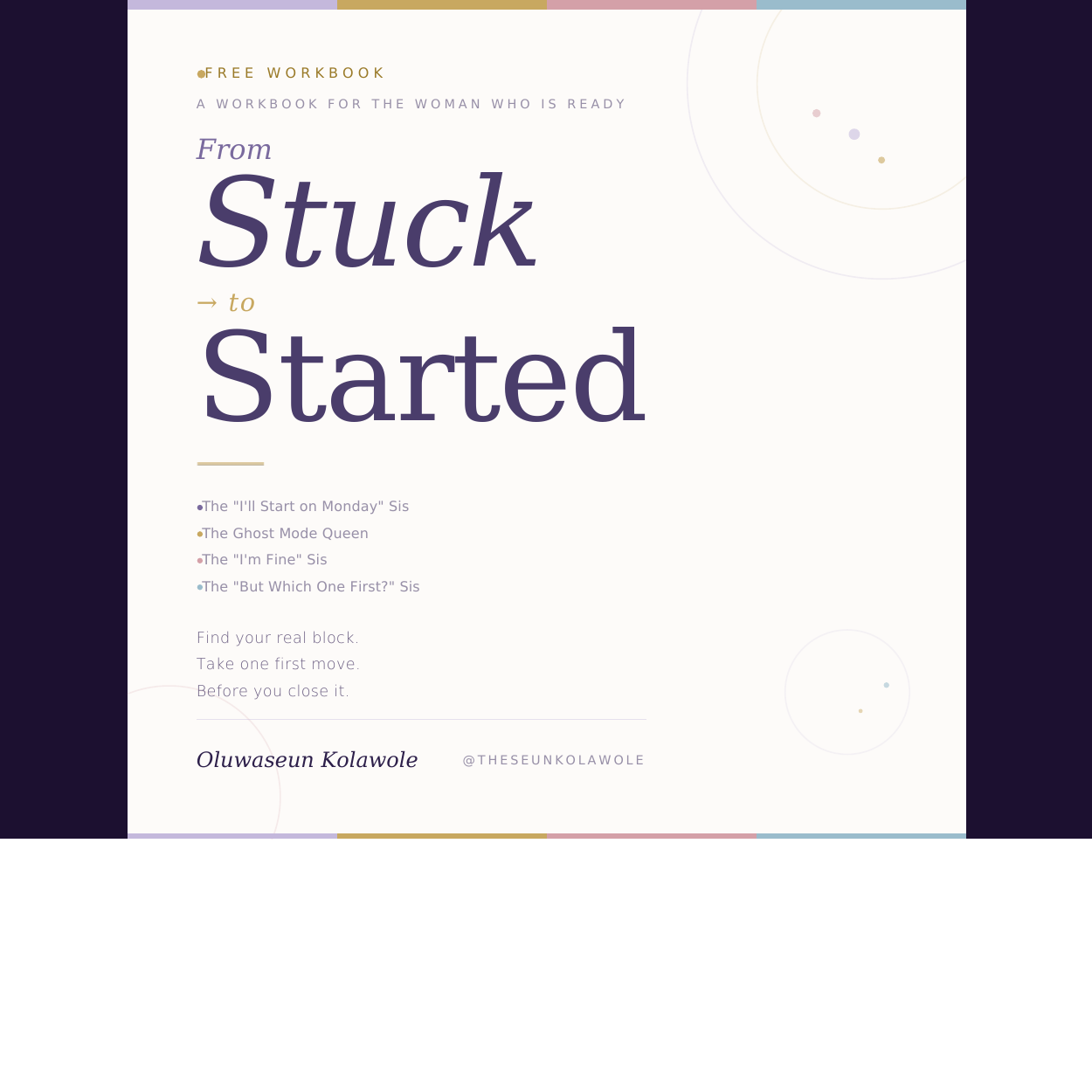 Stuck to Started Workbook