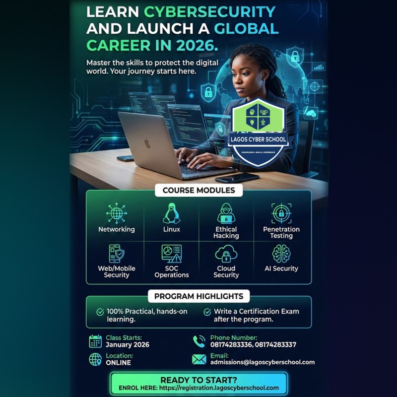 Buy Cybersecurity Program 2026 by Lagos Cyber School on Selar