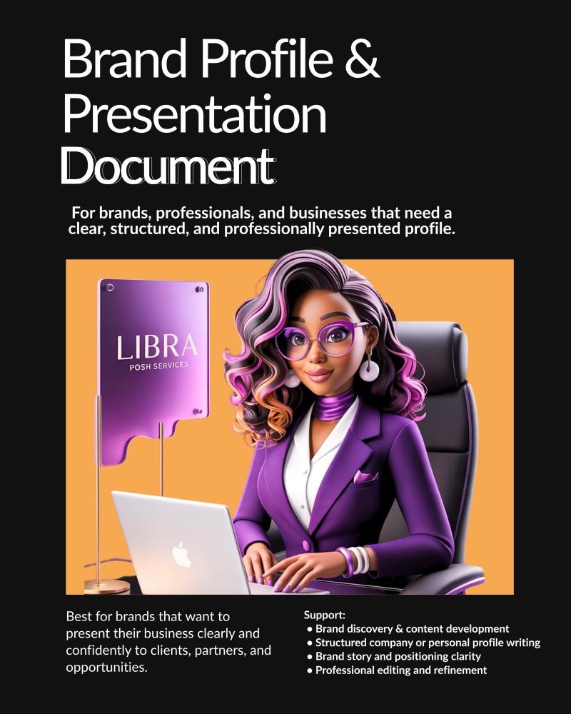 BRAND PROFILE & PRESENTATION DOCUMENT (Profile Writing)