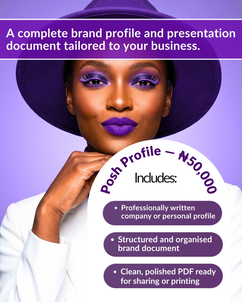 BRAND PROFILE & PRESENTATION DOCUMENT (Profile Writing)