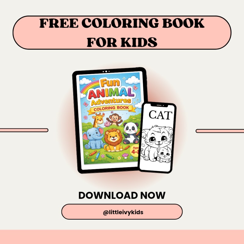 “Fun & Easy Animal Coloring Book for Kids 🐻 | Printable Toddler Activity Book