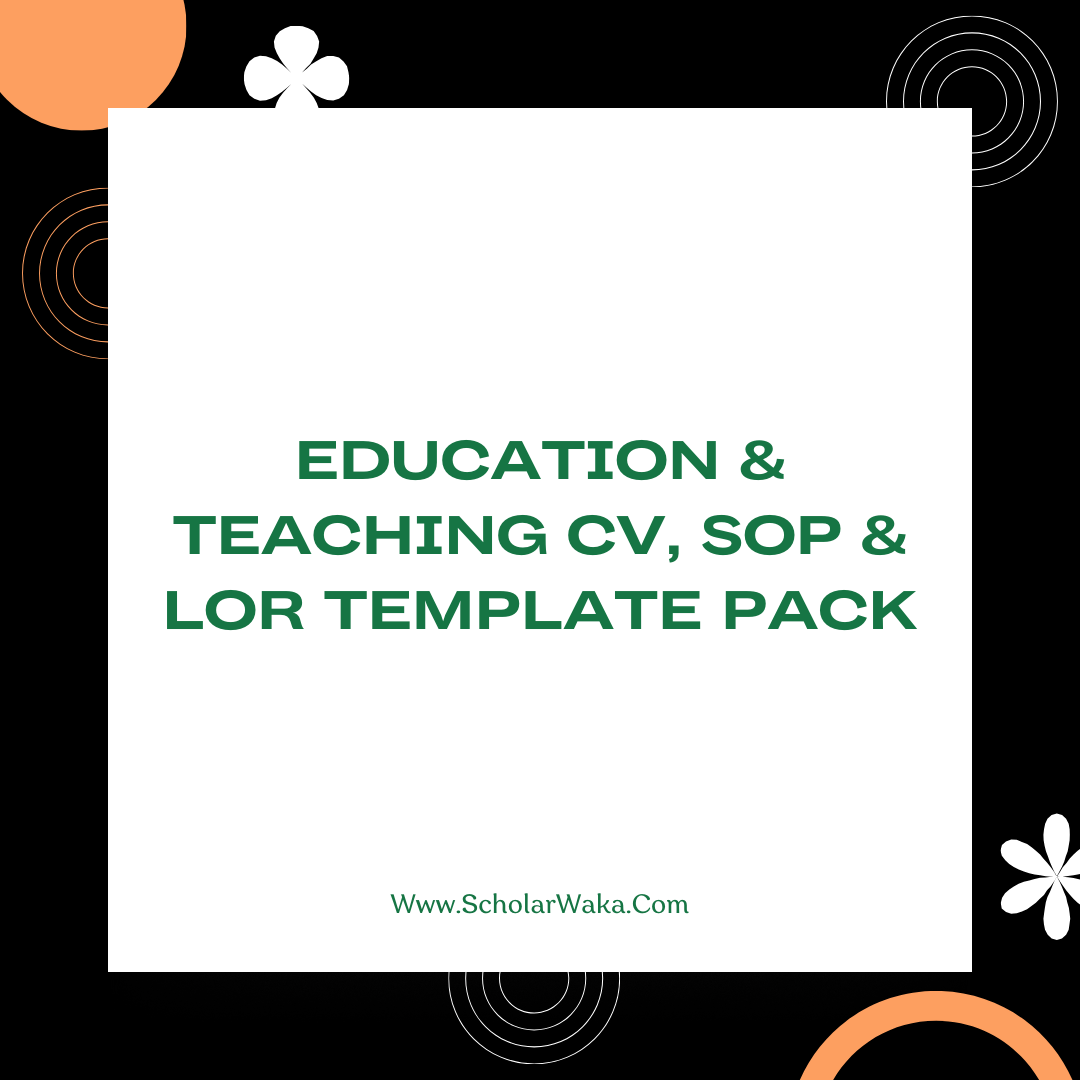Education & Teaching CV, SOP & LoR Template Pack