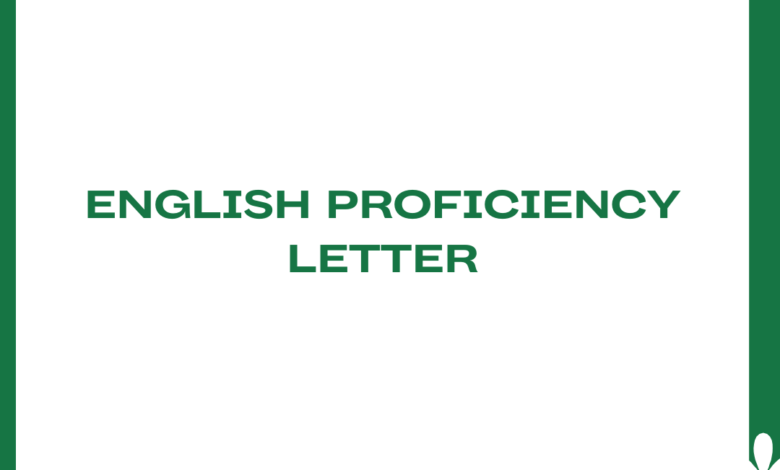 English Proficiency Letter Sample