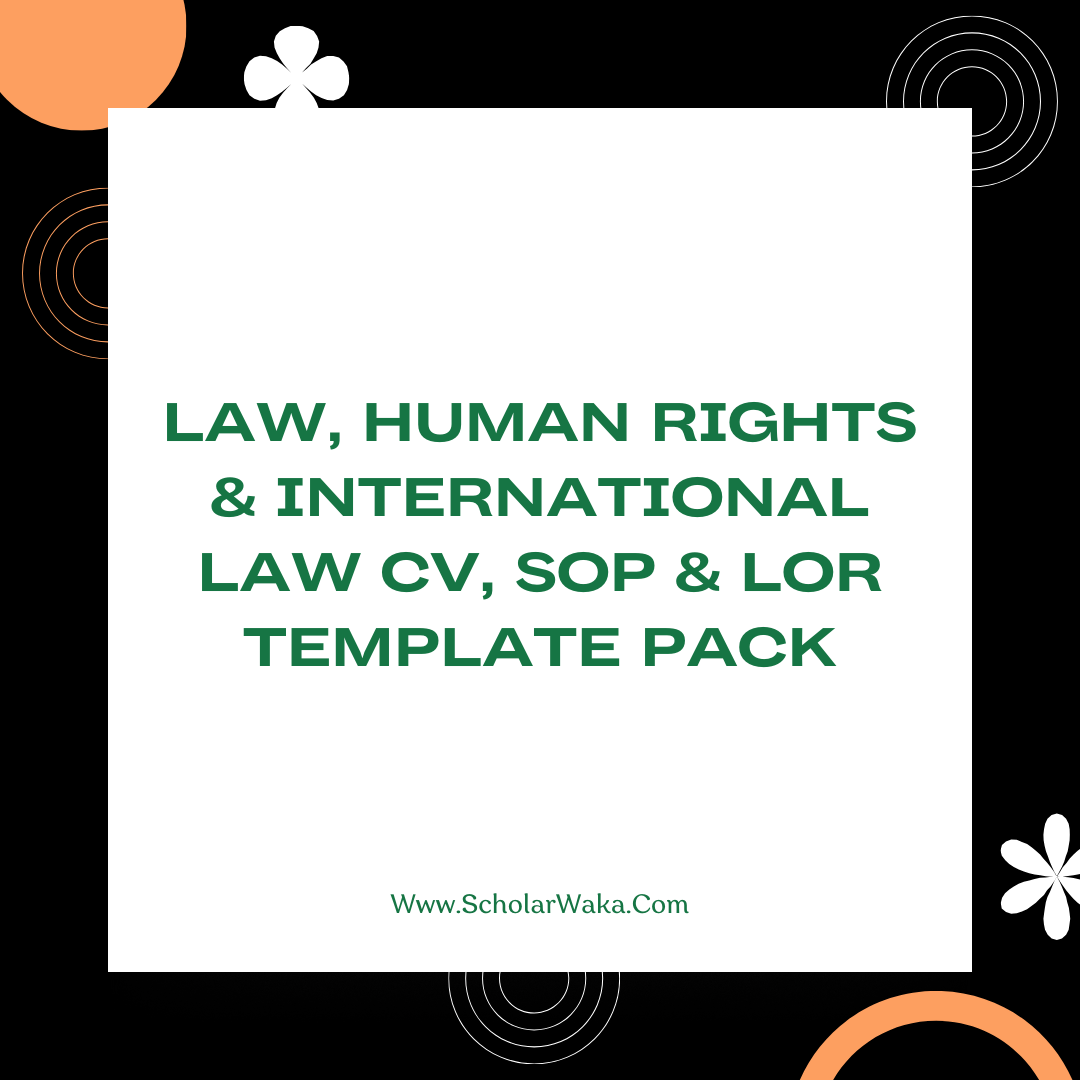 Law, Human Rights & International Law CV, SOP & LoR Template Pack