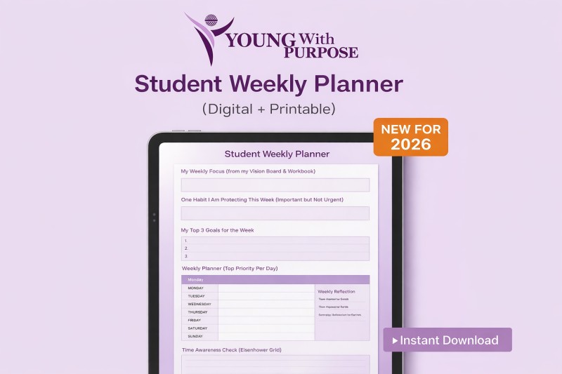 Teen Weekly Planner (Digital + Printable) – Young With Purpose