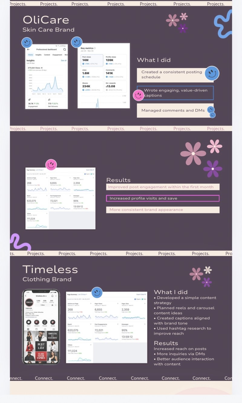 Virtual Assistant & Social Media Manager Portfolio Templates (3 Canva Designs)