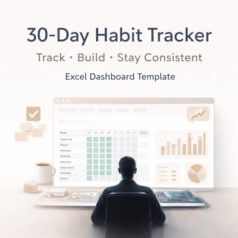 30-Day Habit Tracker Dashboard (Excel Template)