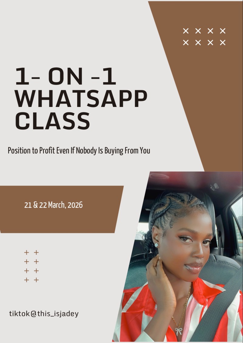 Position to profit- 1 on 1 WhatsApp class
