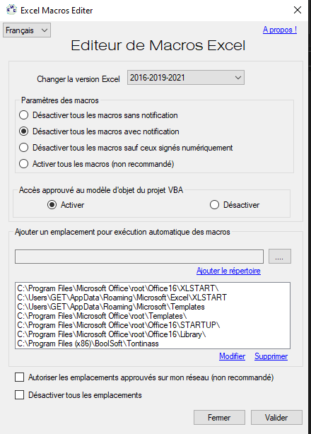 Excel Macros Editor - Gérez la sécurité des macros Excel sans ouvrir Excel