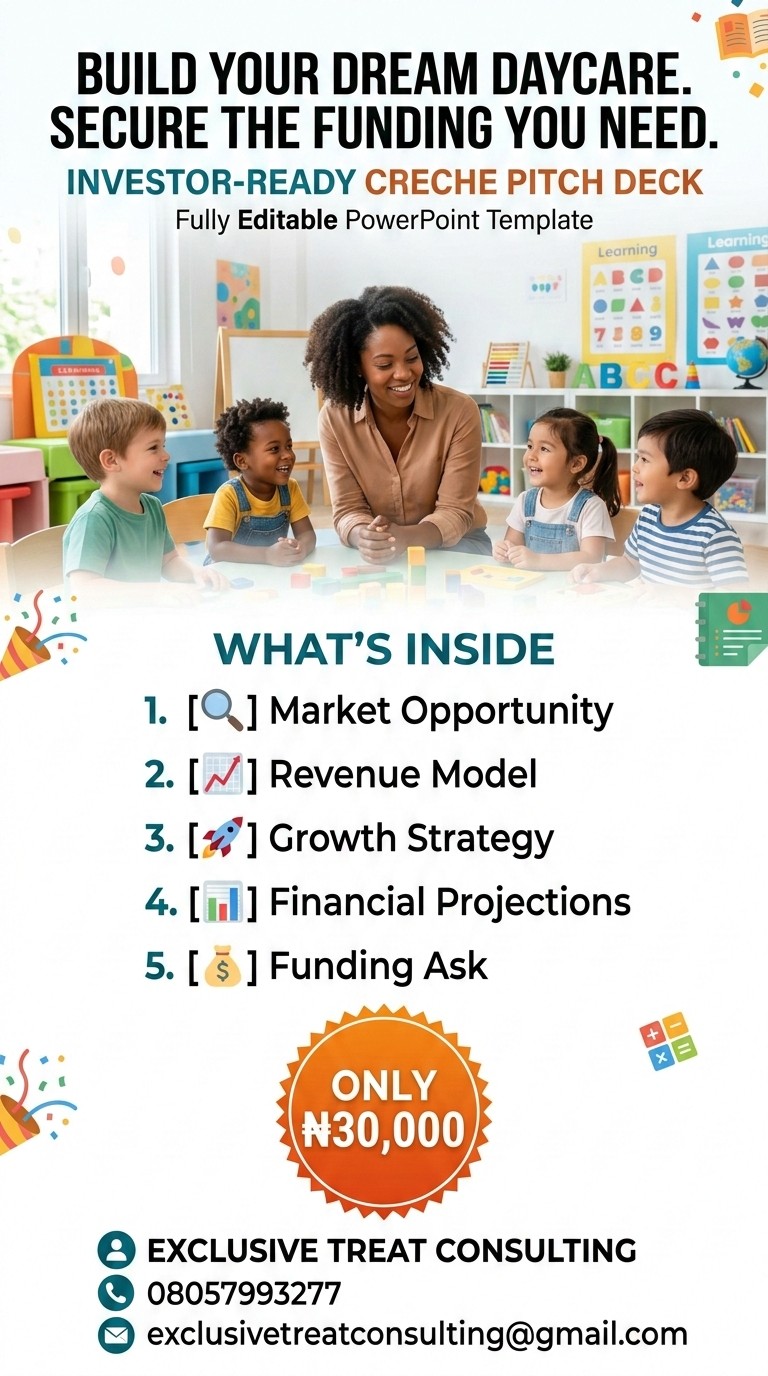 Creche & Daycare Business Pitch Deck – Investor-Ready PowerPoint Template