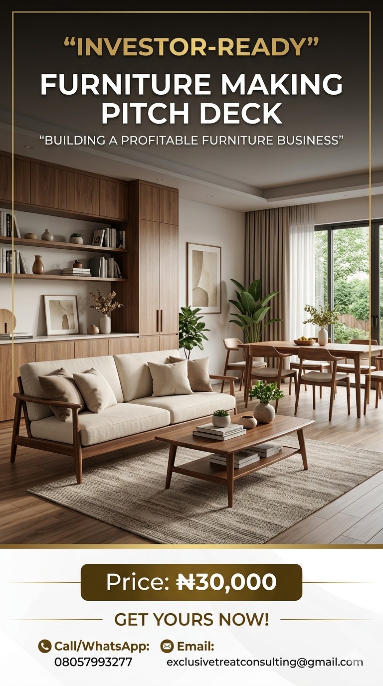 Investor-Ready Furniture Making Pitch Deck