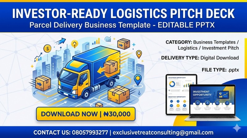 Logistics & Parcel Delivery Pitch Deck – Investor-Ready Template
