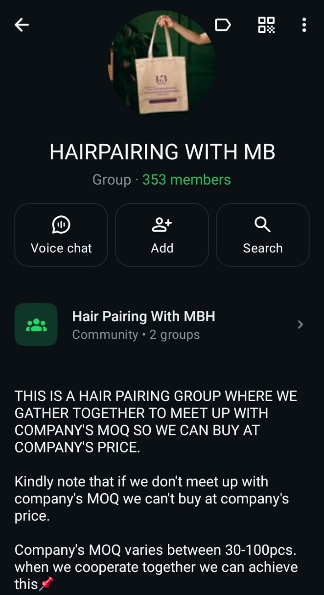 Hair pairing group