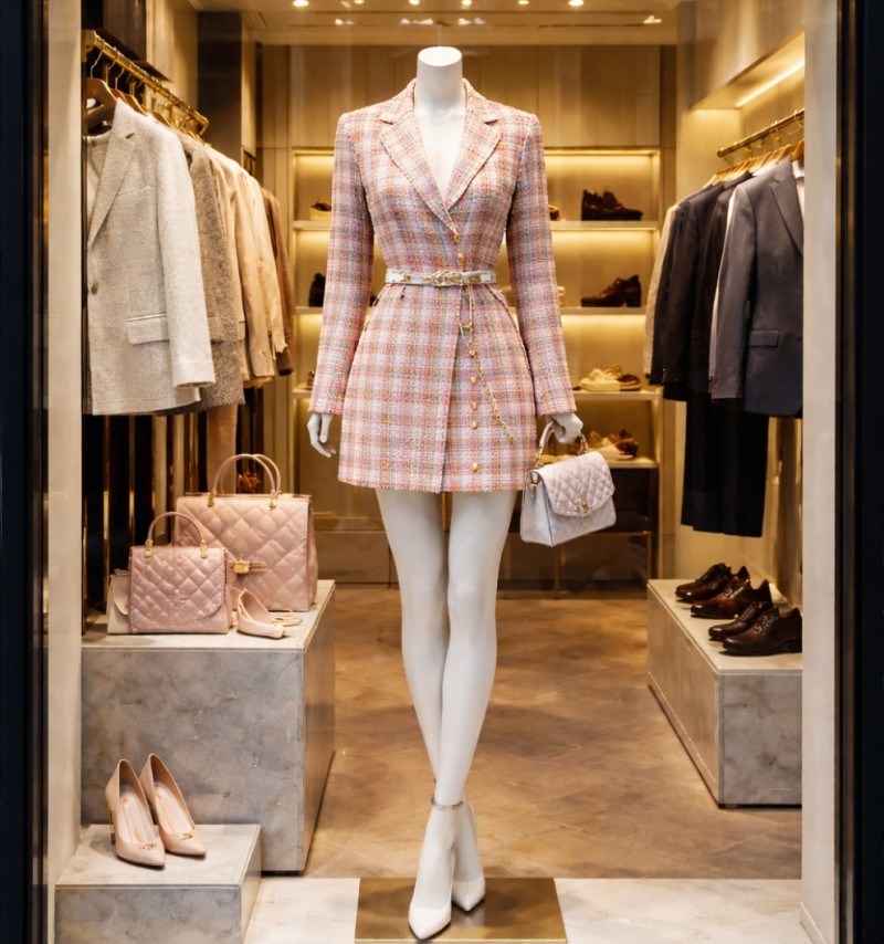 Luxe Tweed Blazer Dress