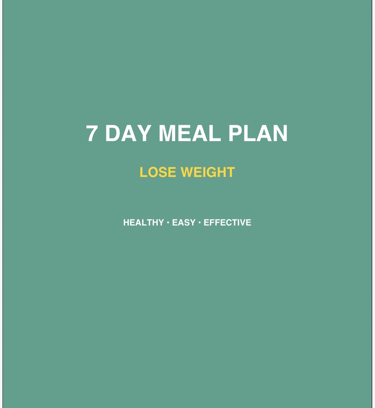 7-Day Slim Reset Healthy Weight Loss Meal Plan