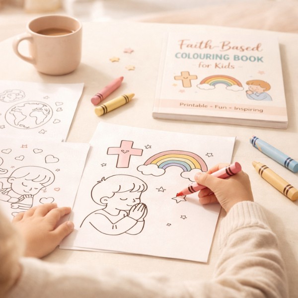 Faith-Based Children's Colouring Book ✨ | Fun Bible Activity for Kids (Ages 4–10)