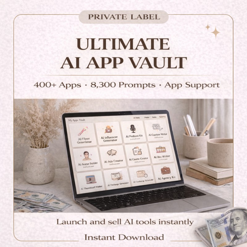 400+ Ultimate AI Apps Vault & Private Label Rights (Resell as Yours)