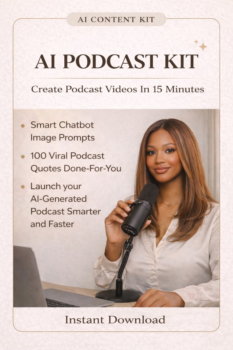 AI Podcast Kit: 15-min Workflow x Chatbots for Prompts x 100 Viral Quotes