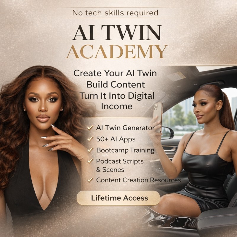 AI Twin Academy + AI Twin App, 50 AI Apps, BOTs for Viral Content, Faceless Monetization
