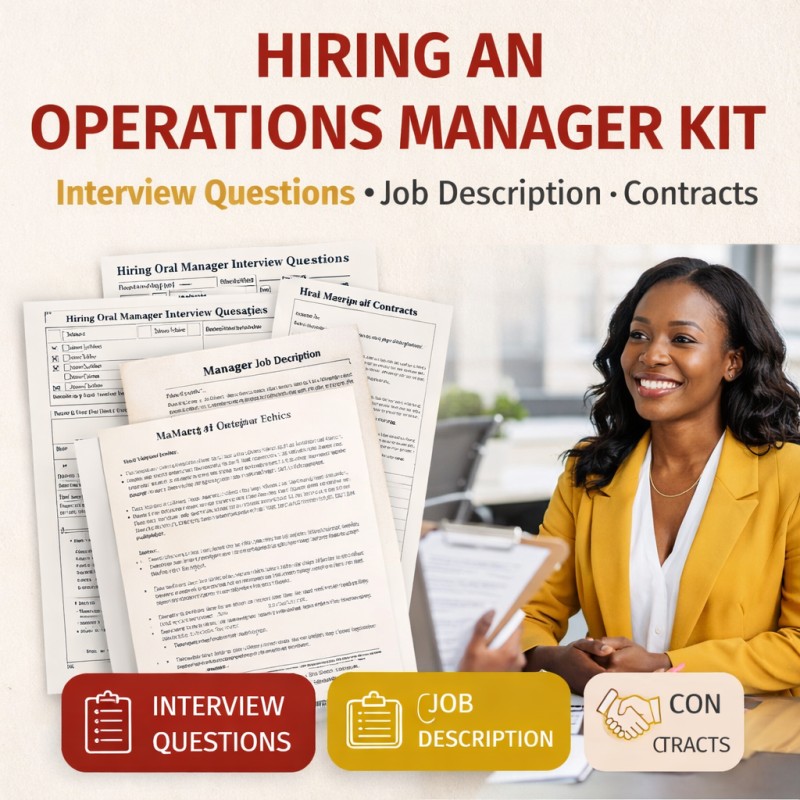 HIRING AN OPERATIONS MANAGER KIT - Interview Questions • Job Description • Contracts