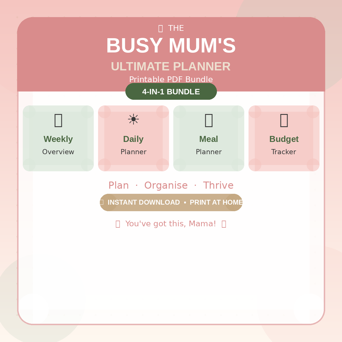 The Busy Mum's Ultimate Weekly Planner Bundle (Printable PDF)