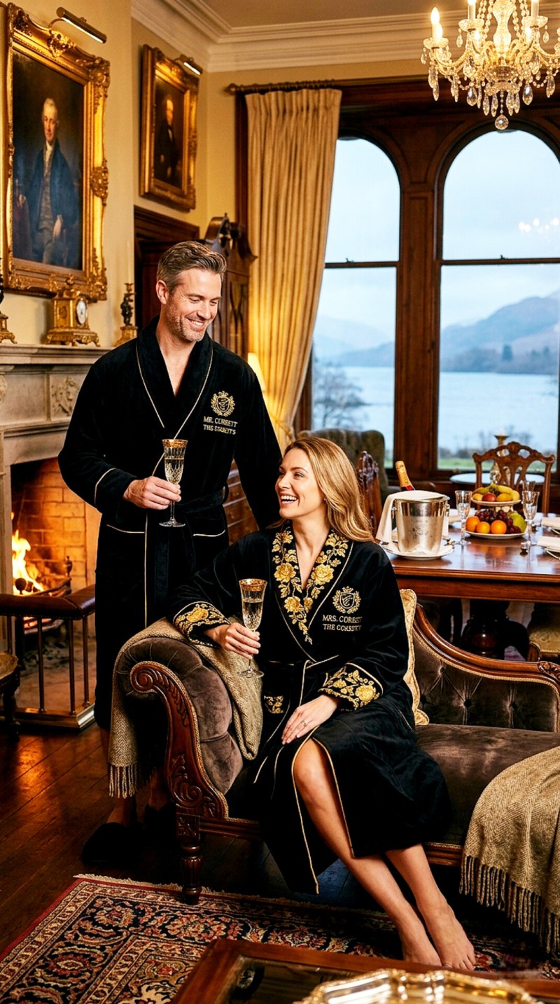The Corbett's Executive Plush couple bathrobes