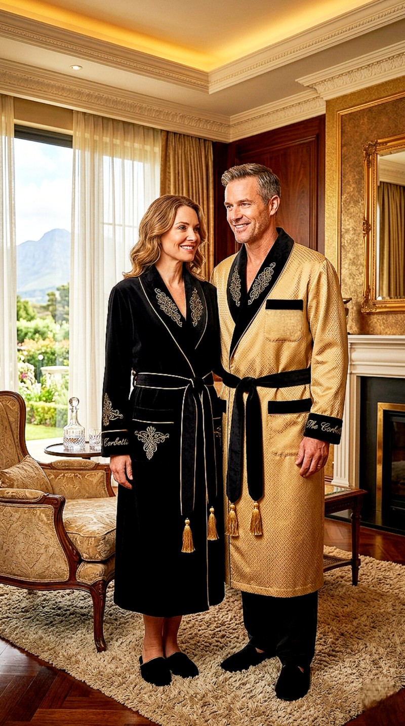 The Corbett's Executive Plush couple bathrobes