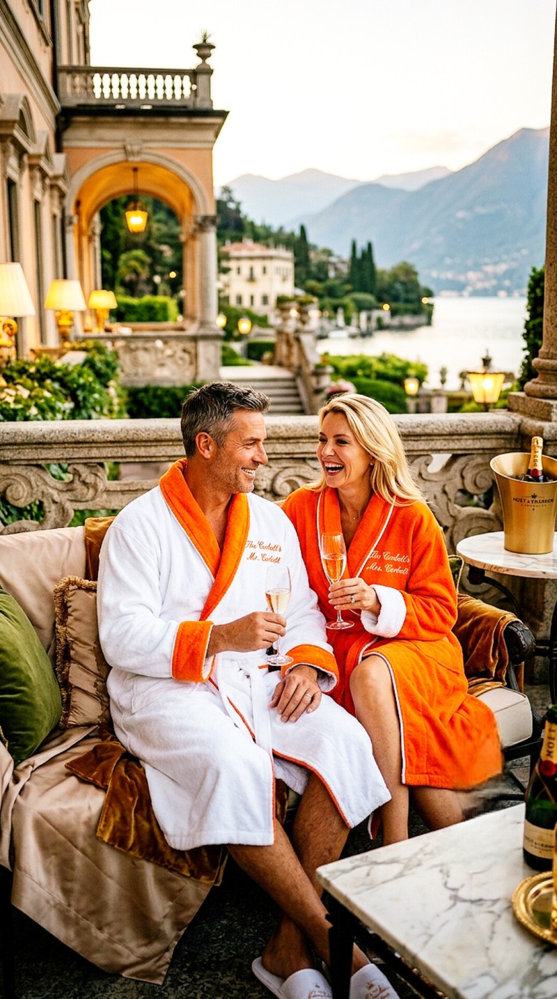 The Corbett's Executive Plush couple bathrobes