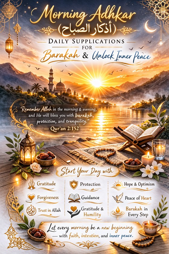 Morning Adhkar (الصباح أذكار): Daily Supplications for Barakah, Inner Peace & Replection