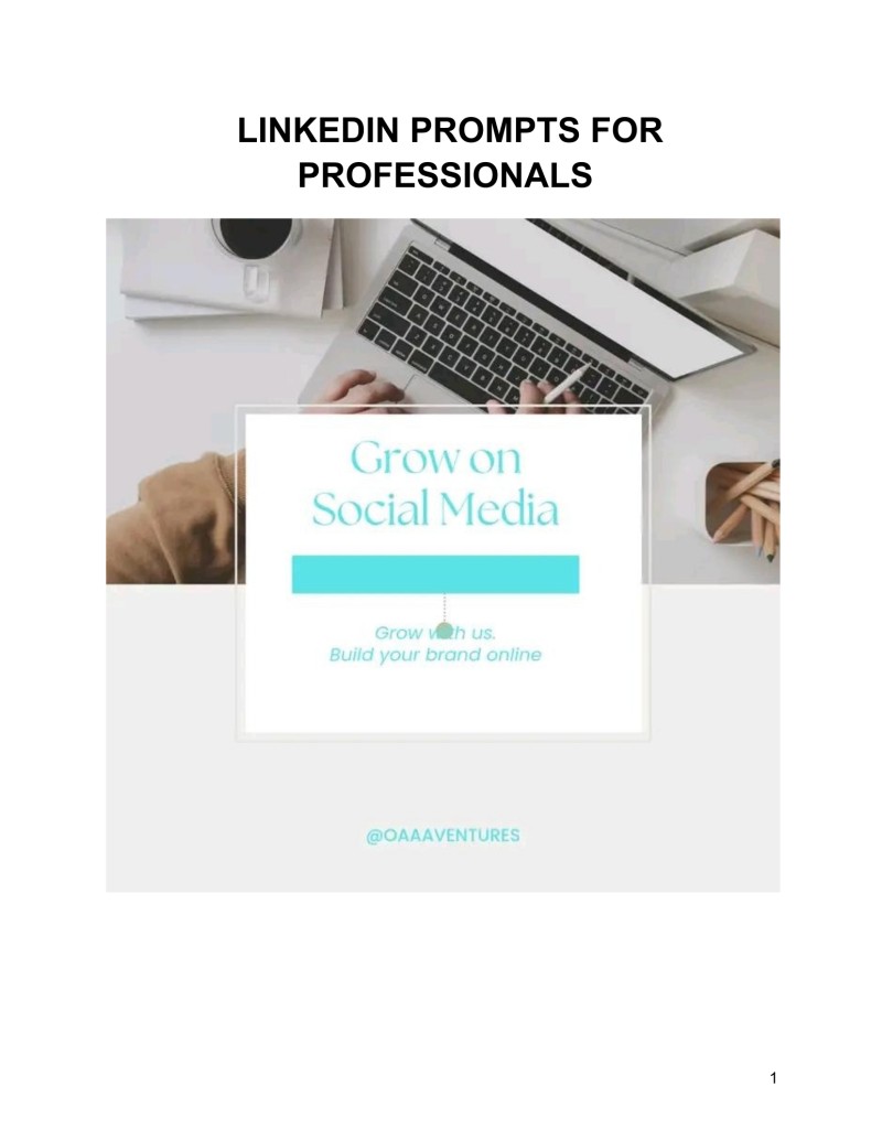 LINKEDIN PROMPTS FOR PROFESSIONALS