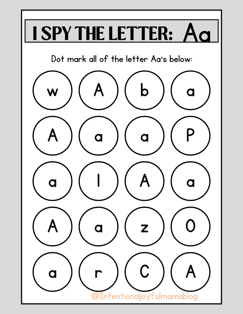 I Spy Alphabet Activity Printable