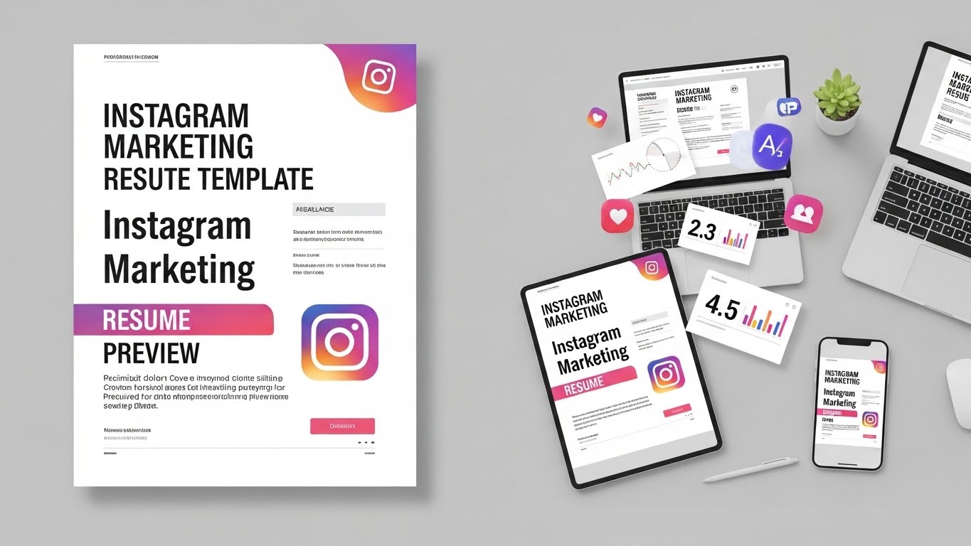 Professional Instagram Marketer Resume Template – Land Clients Faster