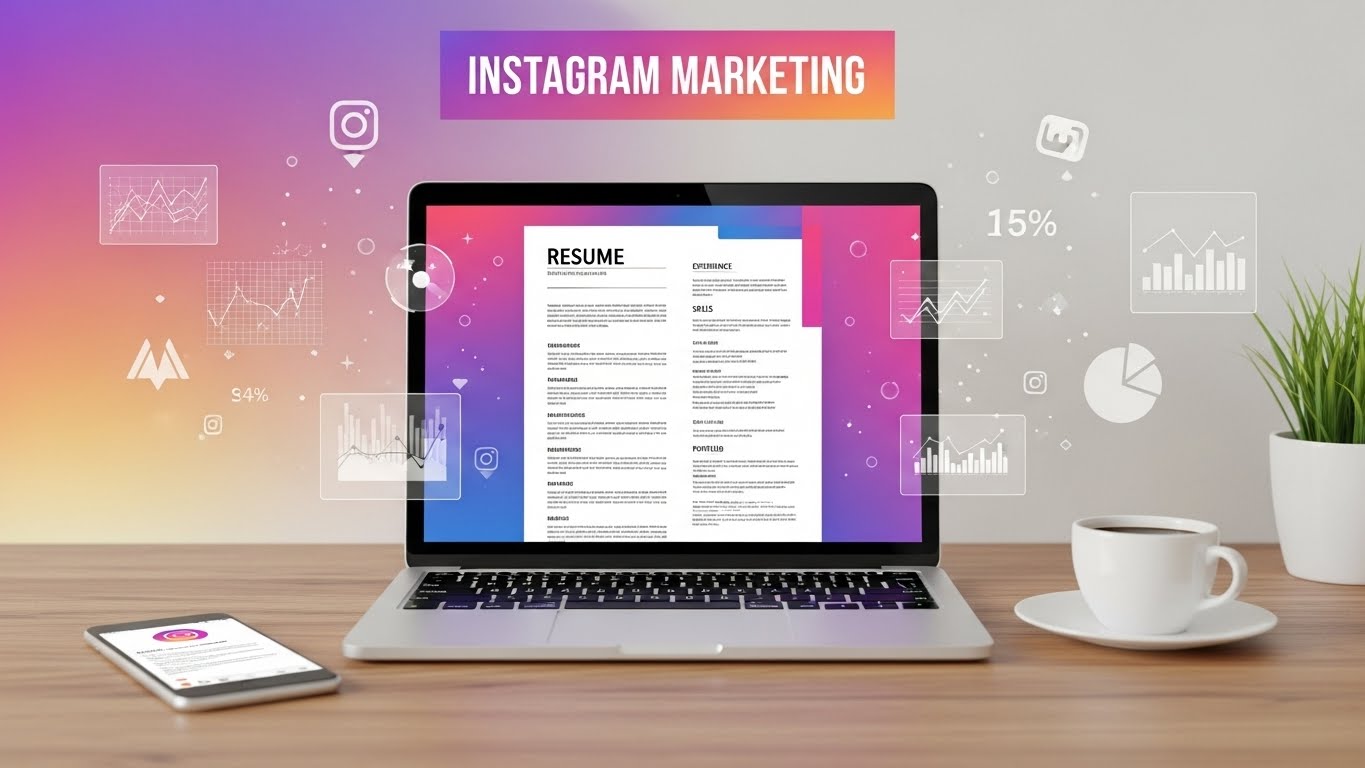 Professional Instagram Marketer Resume Template – Land Clients Faster