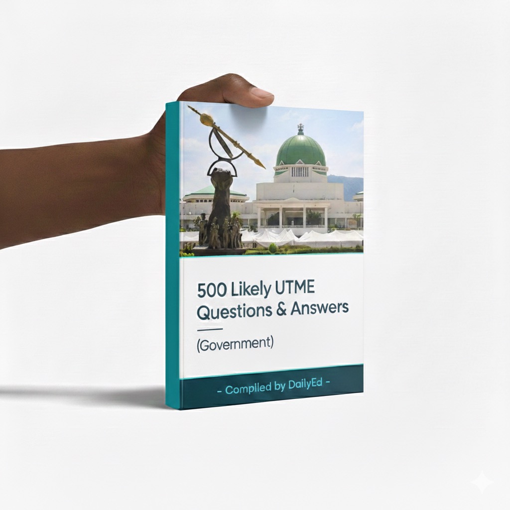 GOVERNMENT UTME : 500 likely Questions with Answers