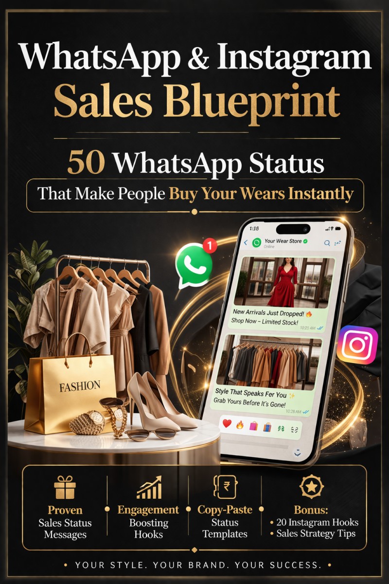 WhatsApp & Instagram Sales Blueprint 50 WhatsApp Status That Make People Buy Your Wears Instantly