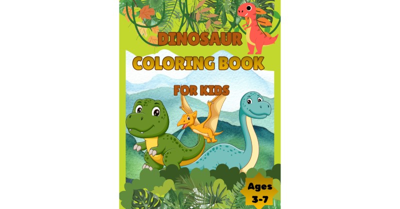 Dinosaur Coloring Book for Kids-Fun and Easy Dinosaur Coloring Pages for Kids Ages 3–7