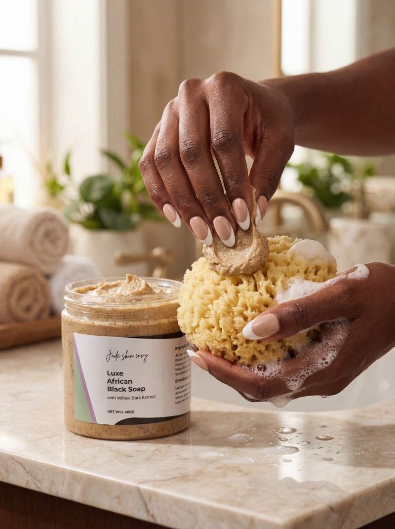 Luxe African Black Soap with Willow Bark Extract - 500g