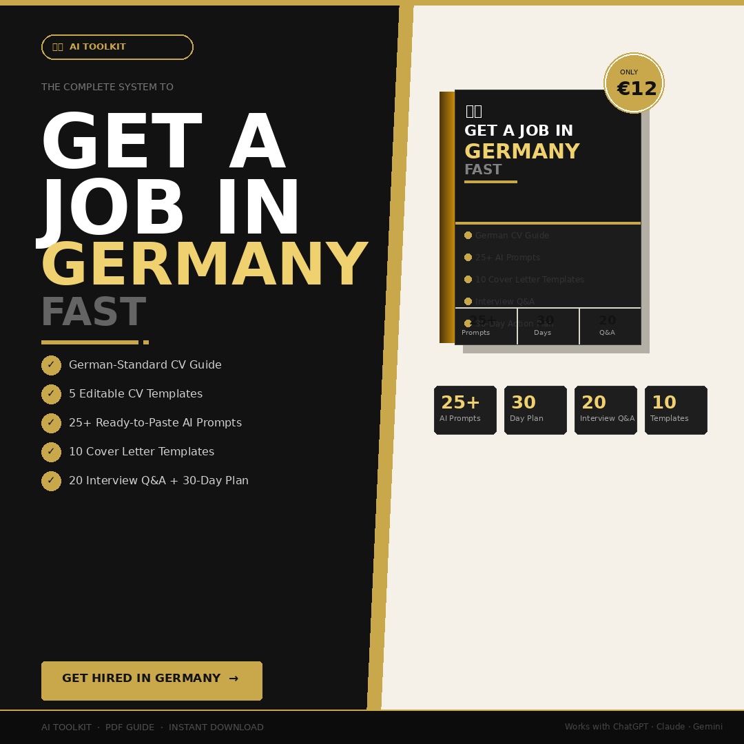 Get A Job In Germany Fast – AI Toolkit (CV, Cover Letter & Interview System)