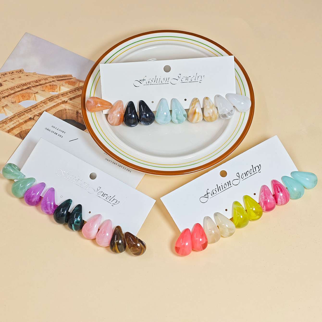 Jade gradient elegant earrings