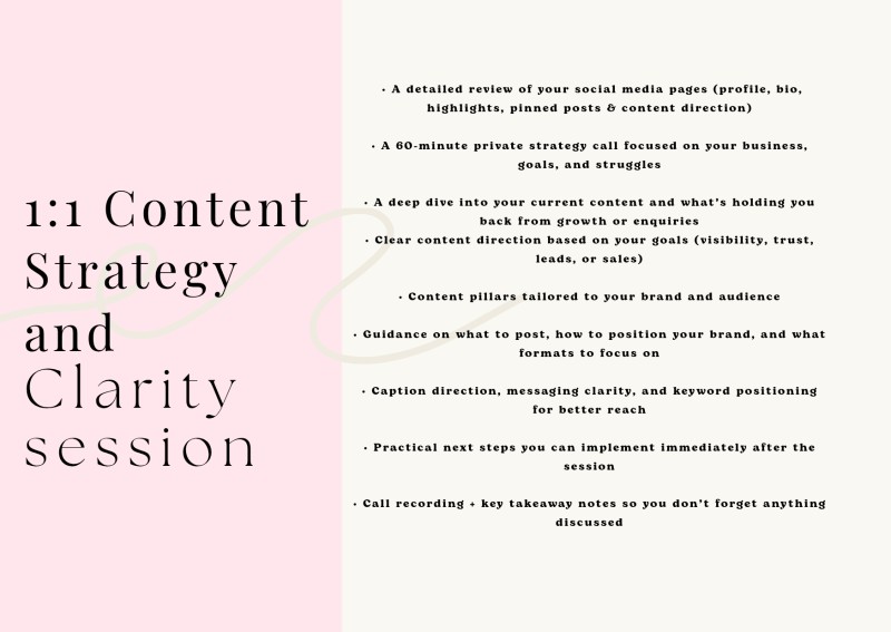 1:1 Content Strategy/clarity session