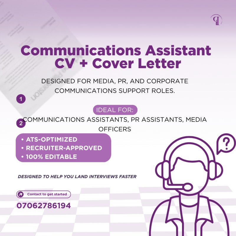 Communications Assistant CV + Cover Letter