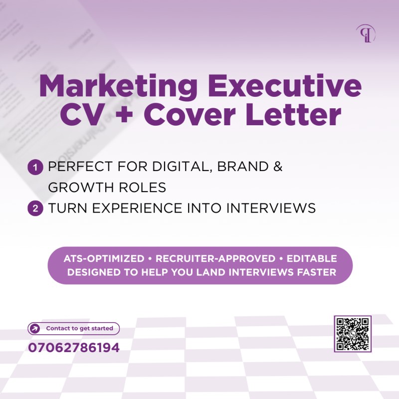 Marketing Executive CV + Cover Letter