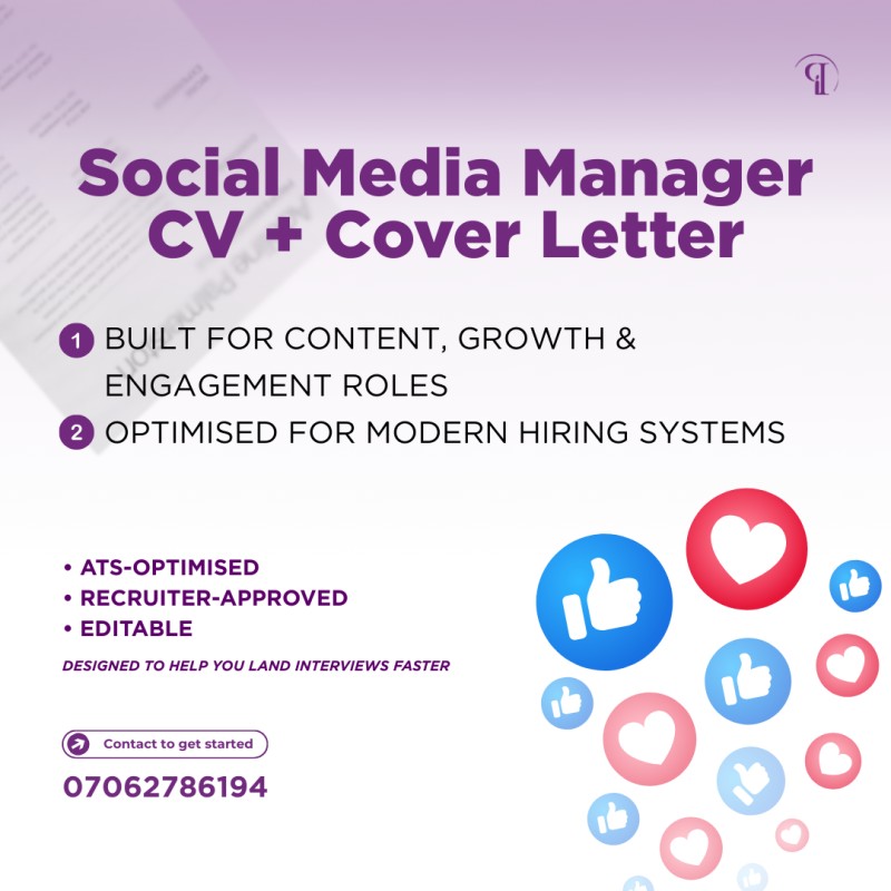 Social Media Manager CV + Cover Letter