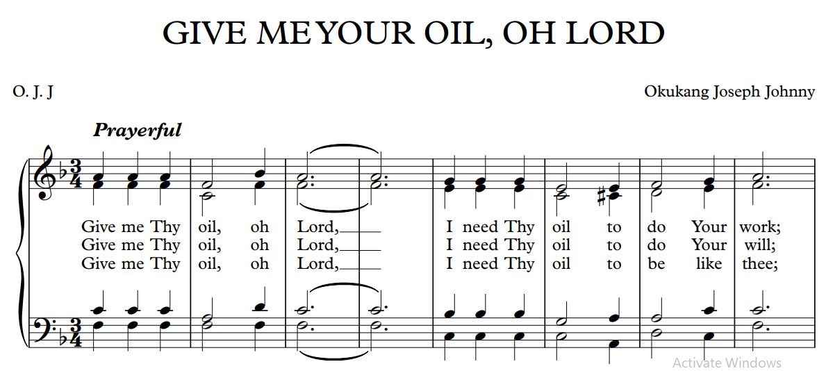 GIVE ME YOUR OIL, OH LORD
