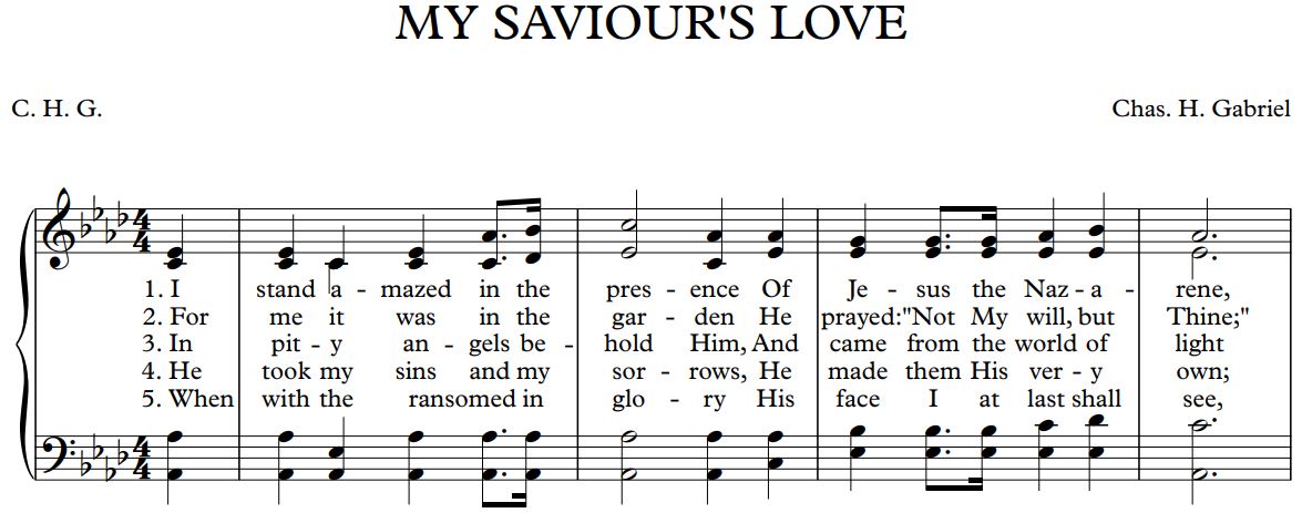 MY SAVIOUR'S LOVE
