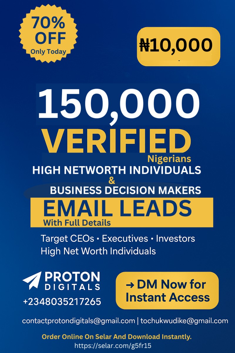 Nigeria High Net-worth Individuals Email Database