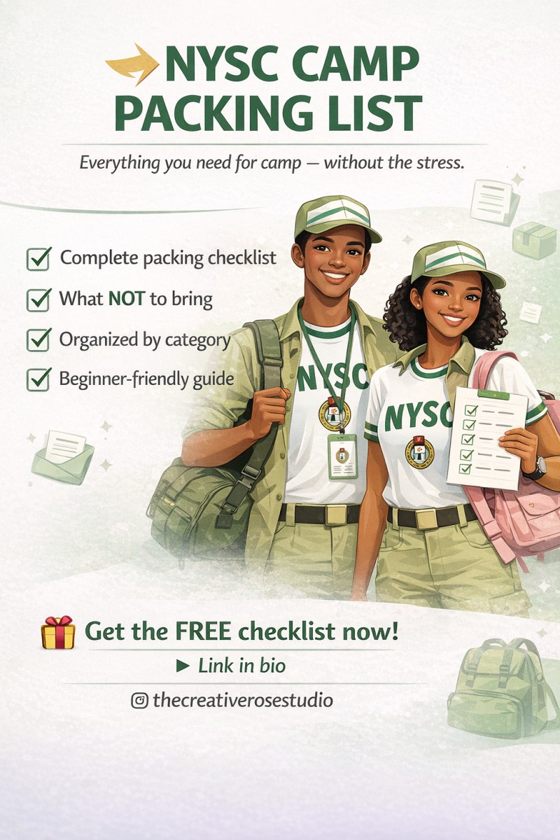 NYSC Camp Packing Checklist (FREE) β The Ultimate Beginner-Friendly Guide