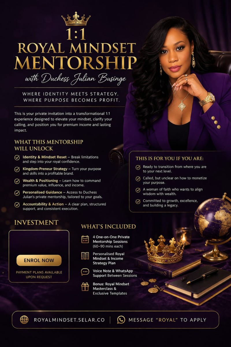 1:1 Royal Mindset Mentorship