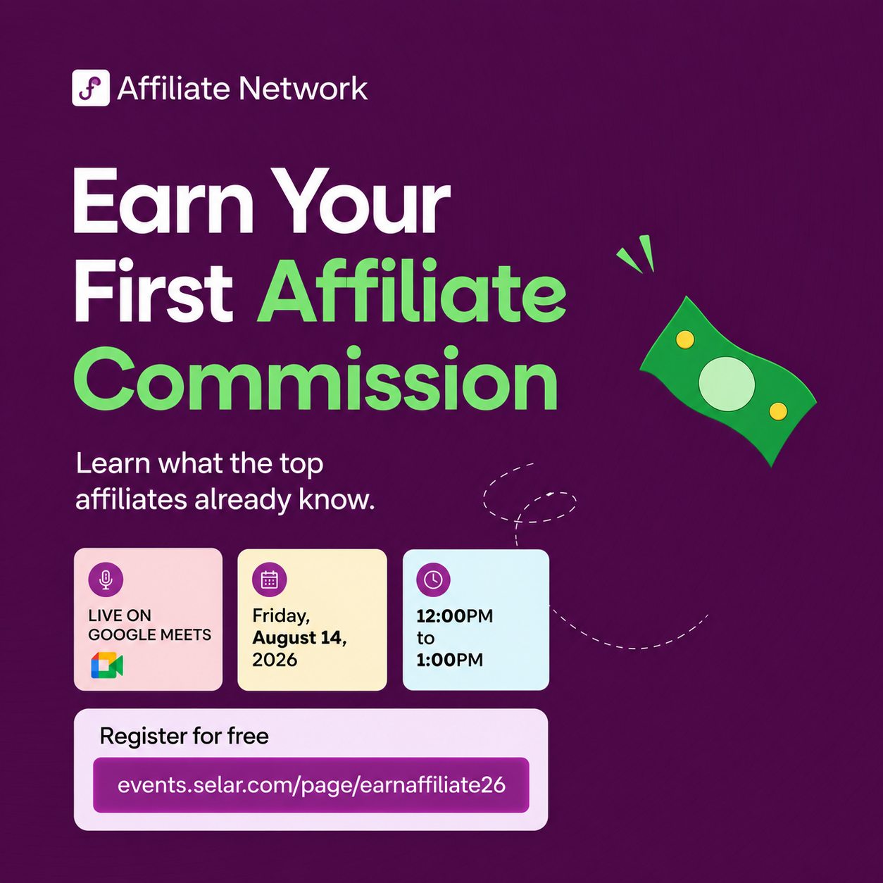 Free Webinar: Earn Your First Affiliate Commission