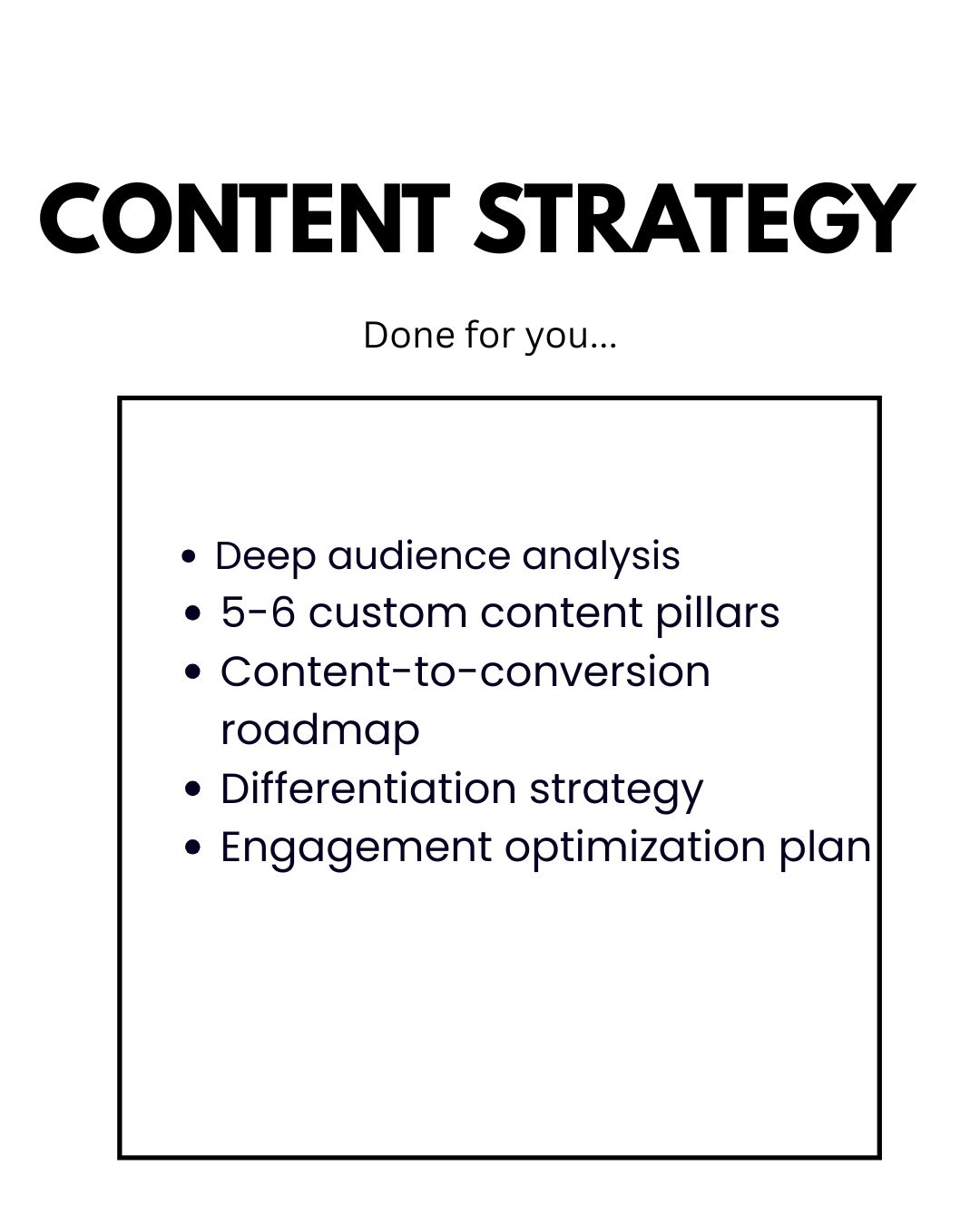 CONTENT STRATEGY DONE FOR YOU